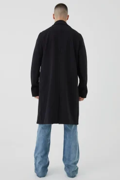 boohooMAN Tall Double Breasted Wool Look Overcoat In | UK| Coats & Jackets