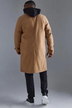 boohooMAN Tall Double Breasted Wool Look Overcoat In | UK| Coats & Jackets