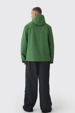 boohooMAN Tall Double Zip Hooded Windbreaker In | UK| Coats & Jackets