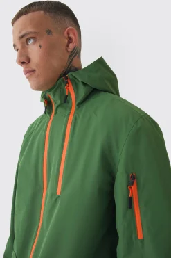 boohooMAN Tall Double Zip Hooded Windbreaker In | UK| Coats & Jackets