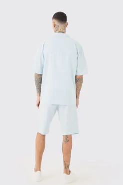 boohooMAN Tall Drop Revere Linen Shirt & Short Set In | UK| Sets & Co-Ords