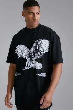 Tall Eagle T-shirt With Extended Neck | UK^boohooMAN New
