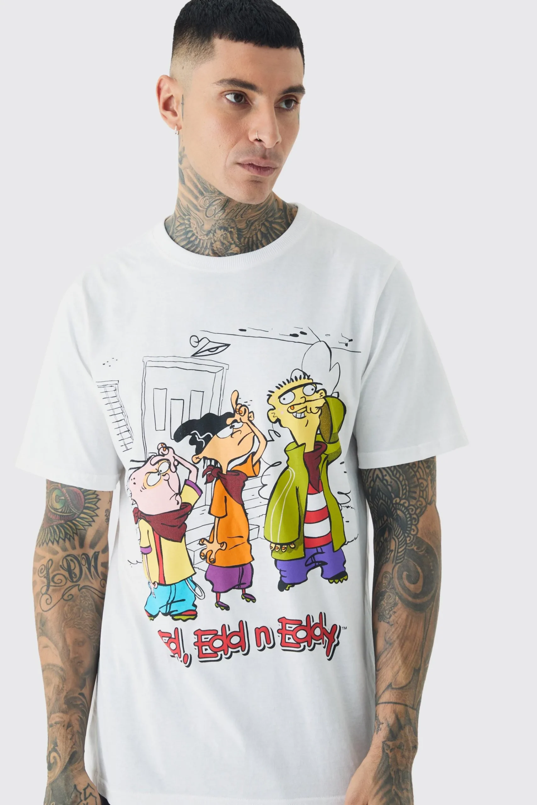 Tall Ed Edd N Eddy License Print T-shirt In | UK^boohooMAN Clearance