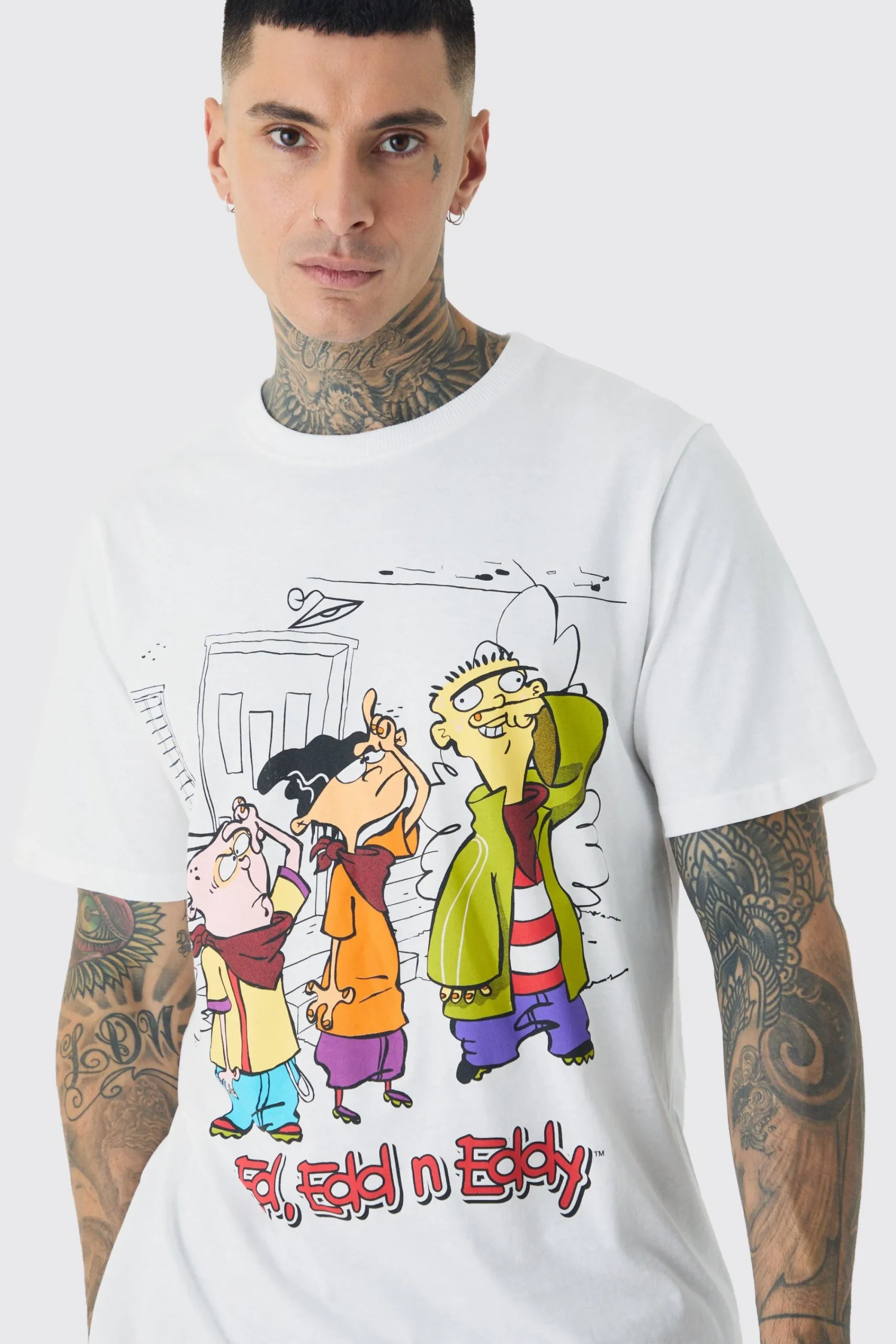 Tall Ed Edd N Eddy License Print T-shirt In | UK^boohooMAN Clearance