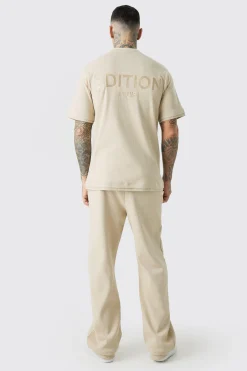 boohooMAN Tall EDITION Straight Ribbed Heavyweight Split Hem Jogger | UK| Trousers|Joggers