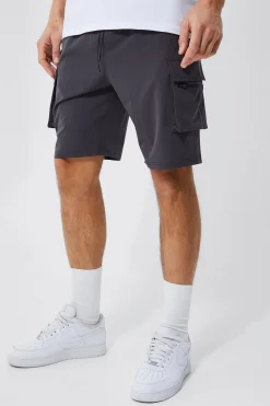 boohooMAN Tall Elastic Waist 4 Way Stretch Cargo Short | UK| Shorts