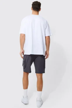 boohooMAN Tall Elastic Waist 4 Way Stretch Cargo Short | UK| Shorts