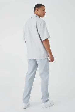 boohooMAN Tall Elastic Waist Tapered Fit Pleated Trouser | UK| Trousers