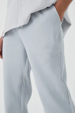 boohooMAN Tall Elastic Waist Tapered Fit Pleated Trouser | UK| Trousers