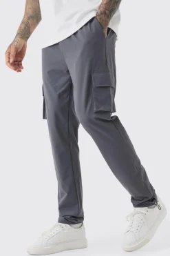 boohooMAN Tall Elasticated Lightweight Technical Stretch Skinny Cargo Trouser | UK| Trousers|Cargos