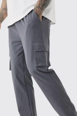 boohooMAN Tall Elasticated Lightweight Technical Stretch Skinny Cargo Trouser | UK| Trousers|Cargos