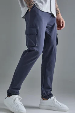 boohooMAN Tall Elasticated Lightweight Technical Stretch Skinny Cargo Trouser | UK| Trousers|Cargos