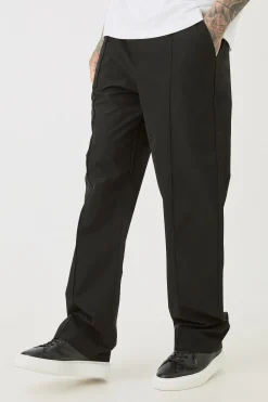 boohooMAN Tall Elasticated Lightweight Technical Stretch Relaxed Fit Pintuck Trousers | UK| Trousers