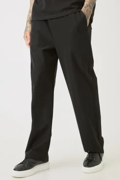 boohooMAN Tall Elasticated Lightweight Technical Stretch Relaxed Fit Trousers | UK| Trousers