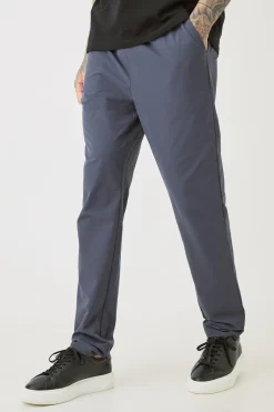 boohooMAN Tall Elasticated Lightweight Technical Stretch Slim Fit Trousers | UK| Trousers