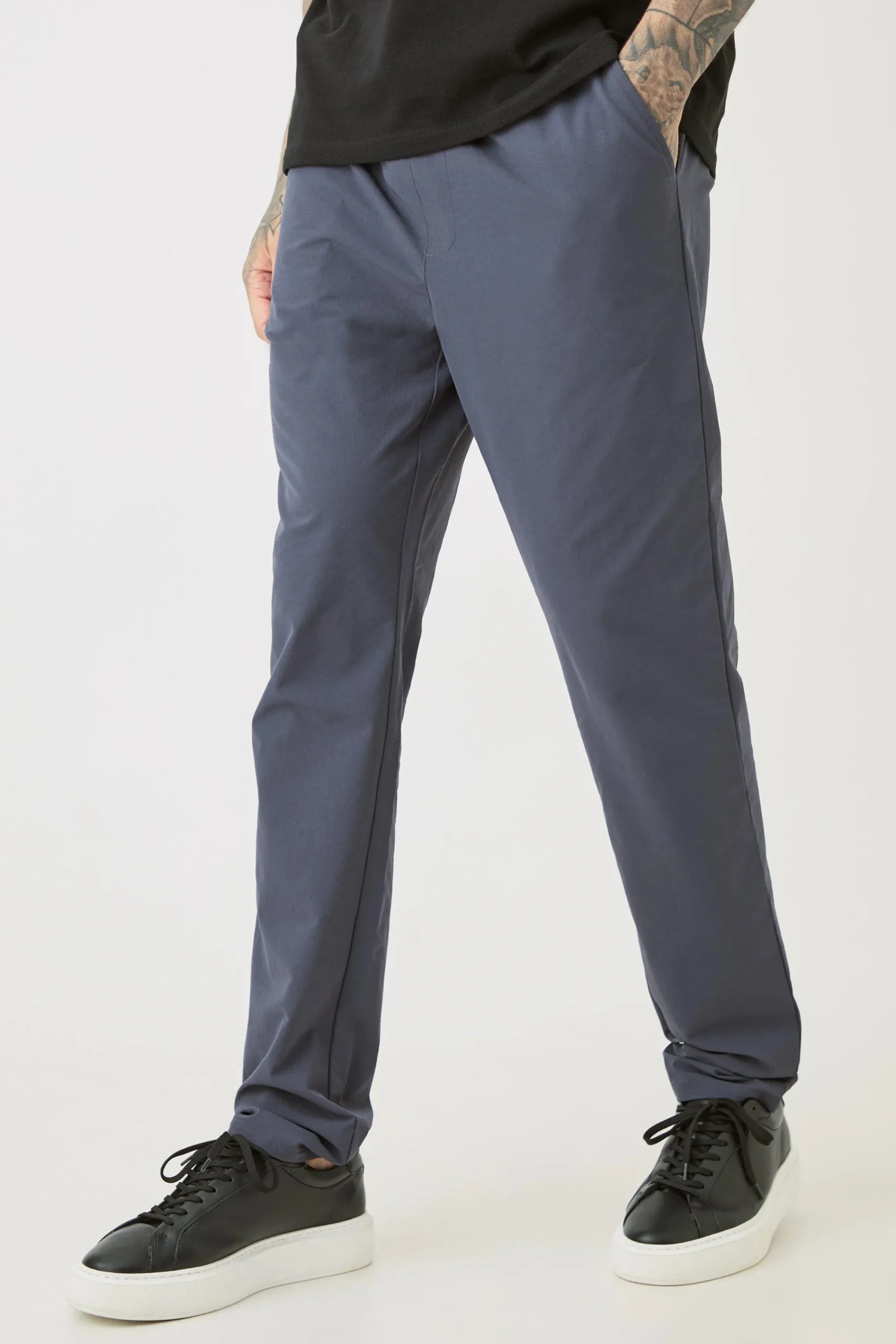 boohooMAN Tall Elasticated Lightweight Technical Stretch Slim Fit Trousers | UK| Trousers