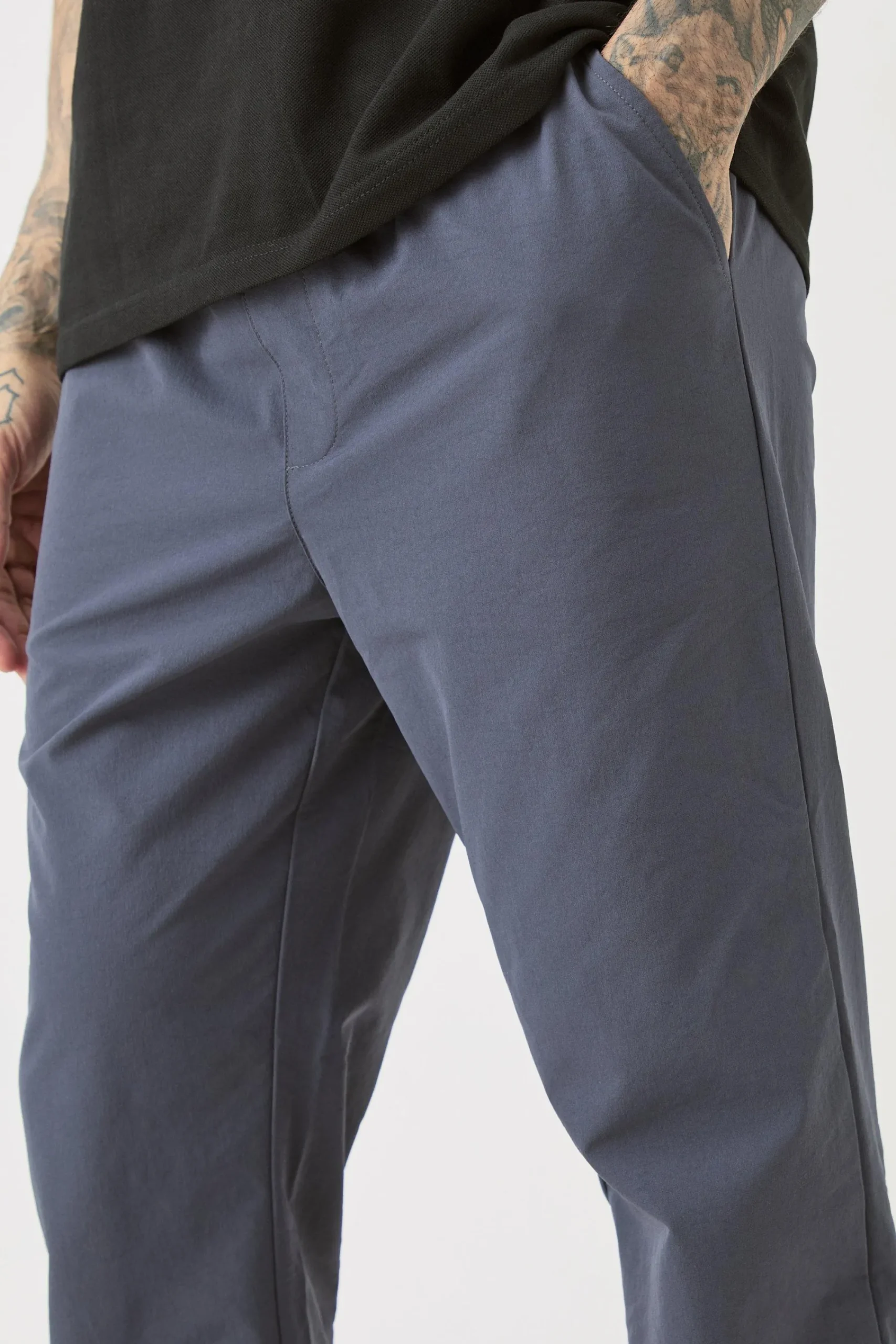 boohooMAN Tall Elasticated Lightweight Technical Stretch Slim Fit Trousers | UK| Trousers