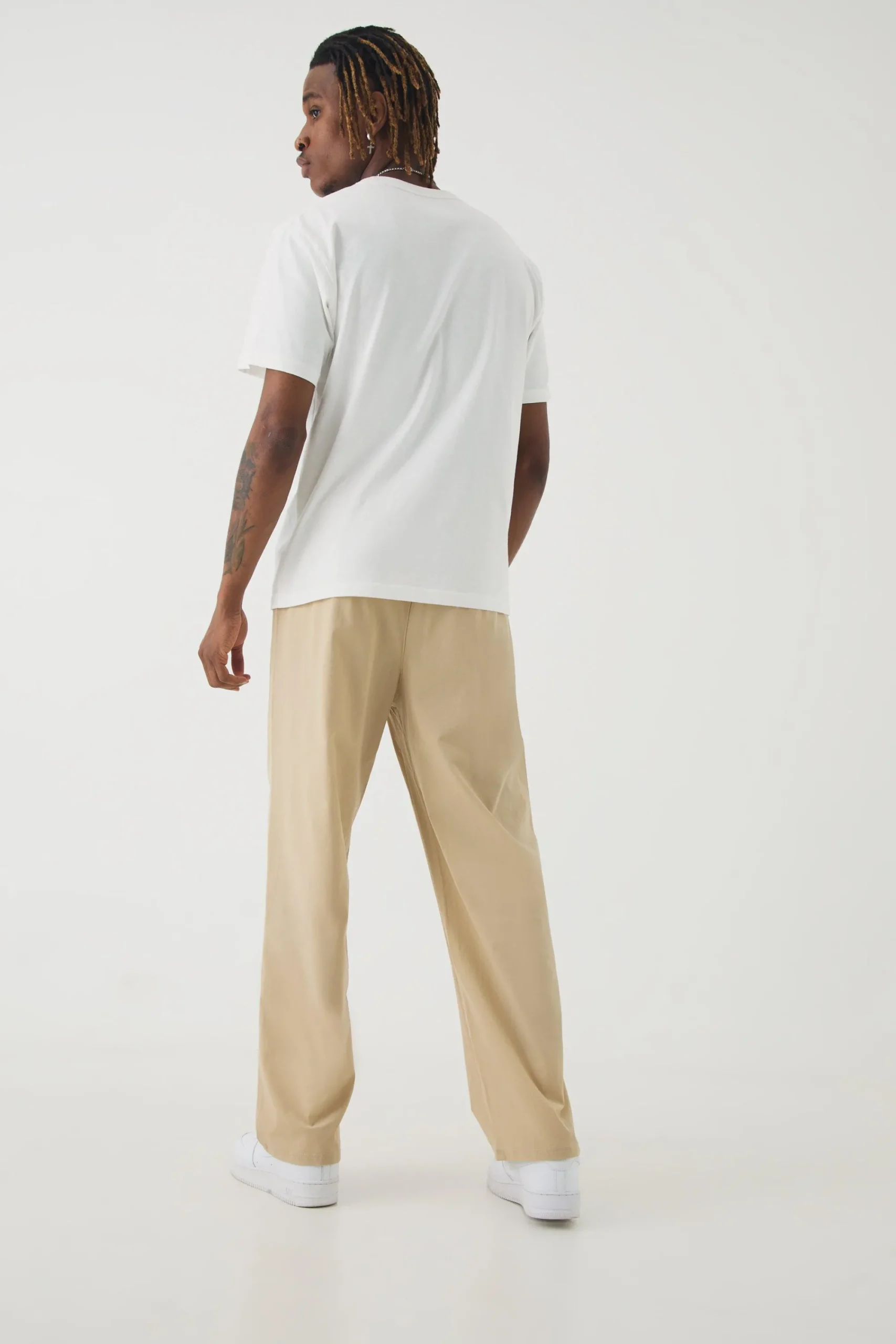 boohooMAN Tall Elasticated Waist Lightweight Technical Stretch Relaxed Cropped Trouser | UK| Trousers