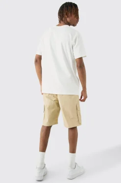 boohooMAN Tall Elasticated Waist Ofcl Nylon Cargo Short | UK| Shorts