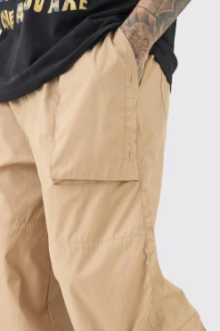 boohooMAN Tall Elasticated Waist Oversized Peached Cargo Trouser | UK| Trousers|Cargos