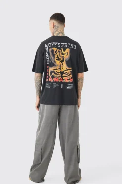 boohooMAN Tall Elasticated Waist Oversized Peached Cargo Trouser | UK| Trousers|Cargos