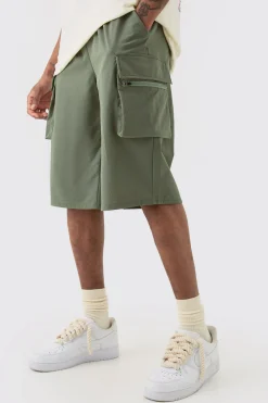 boohooMAN Tall Elasticated Waist Relaxed Lightweight Stretch Cargo Short | UK| Shorts