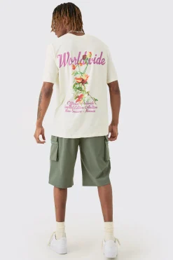 boohooMAN Tall Elasticated Waist Relaxed Lightweight Stretch Cargo Short | UK| Shorts