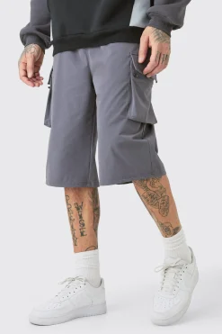 boohooMAN Tall Elasticated Waist Relaxed Lightweight Stretch Cargo Short | UK| Shorts