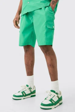 boohooMAN Tall Elasticated Waist Relaxed Nylon Man Cargo Short | UK| Shorts