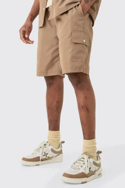 boohooMAN Tall Elasticated Waist Relaxed Nylon Man Cargo Short | UK| Shorts