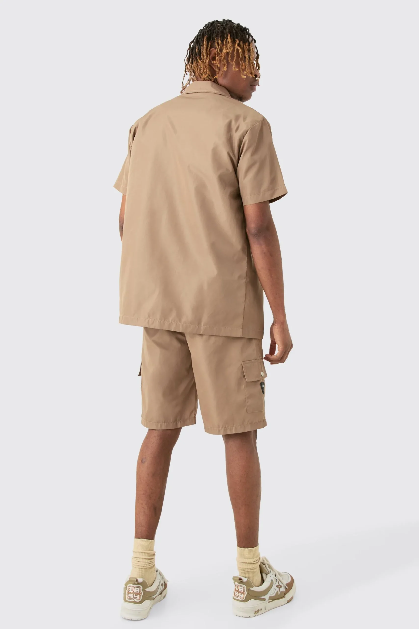 boohooMAN Tall Elasticated Waist Relaxed Nylon Man Cargo Short | UK| Shorts