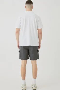 boohooMAN Tall Elasticated Waist Textured Cargo Short In | UK| Shorts