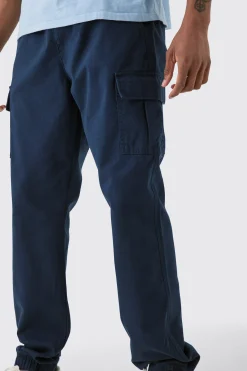 boohooMAN Tall Elasticated Waist Twill Slim Fit Cargo Trouser | UK| Trousers|Cargos