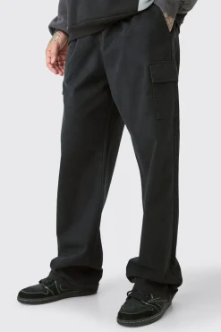 boohooMAN Tall Elasticated Waist Twill Relaxed Fit Cargo Trouser | UK| Trousers|Cargos