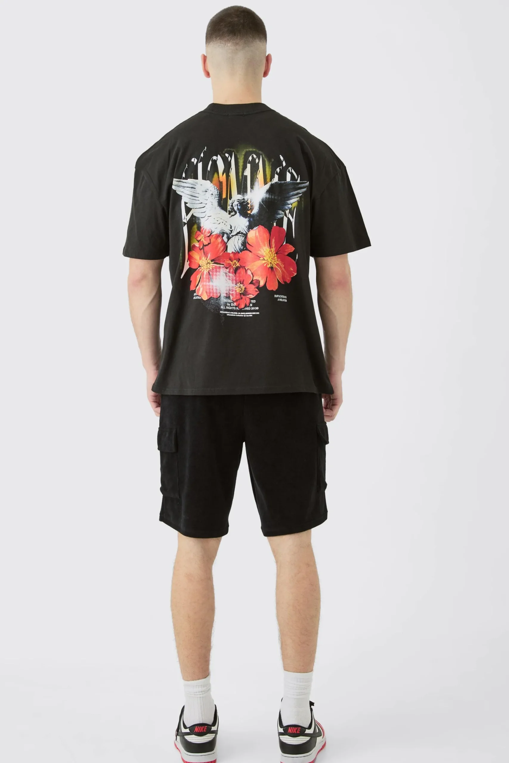 boohooMAN Tall Elasticated Waist Velour Cargo Shorts | UK| Shorts