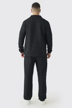 boohooMAN Tall Elevated Pleated Shirt And Straight Fit Trouser Set In | UK| Trousers|Sets & Co-Ords