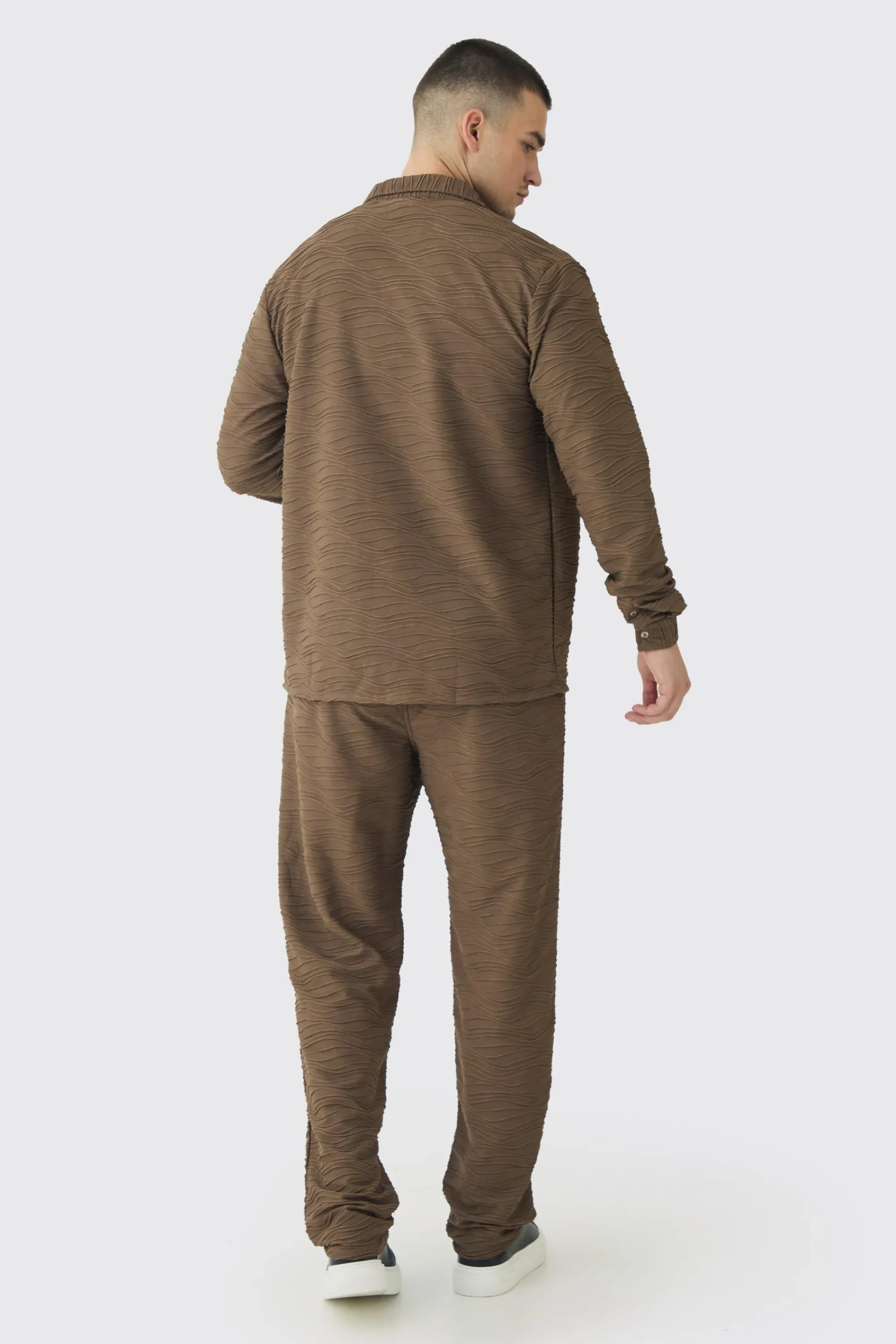 boohooMAN Tall Elevated Pleated Shirt And Straight Fit Trouser Set In | UK| Trousers|Sets & Co-Ords