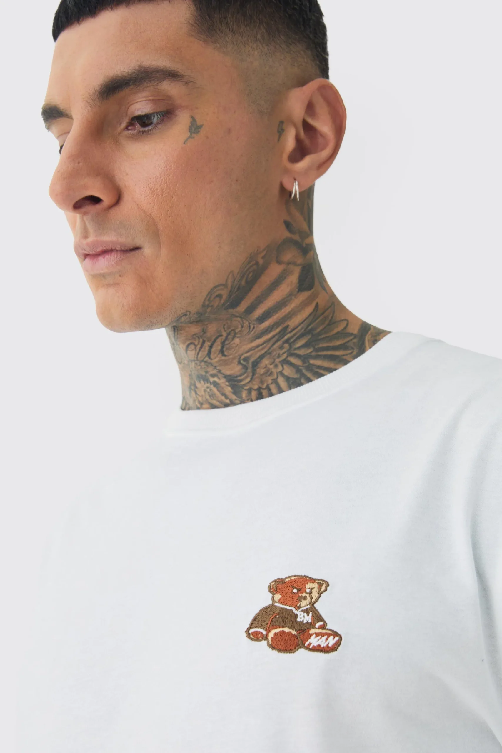 Tall Embroidered Evil Teddy T-Shirt | UK^boohooMAN Outlet