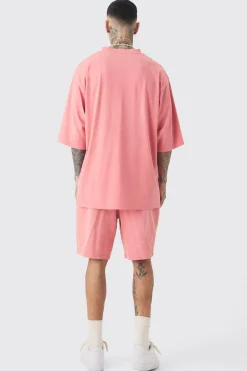 boohooMAN Tall Embroidery Limited Varsity T-shirt & Short Set | UK| Tracksuits