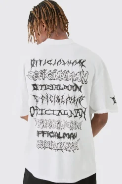 Tall Extended Neck Official Man Back Print Tour T-shirt | UK^boohooMAN Sale