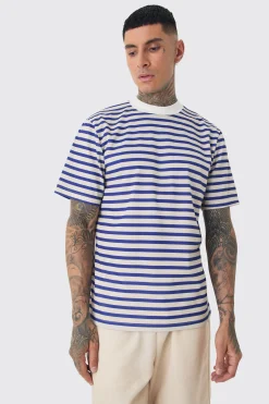 boohooMAN Tall Extended Neck Stripe T-shirt & Short Set | UK| Tracksuits
