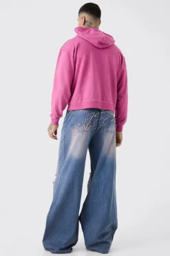 boohooMAN Tall Extreme Baggy Overdyed Frayed Self Fabric Applique Jean | UK| Trousers|Jeans