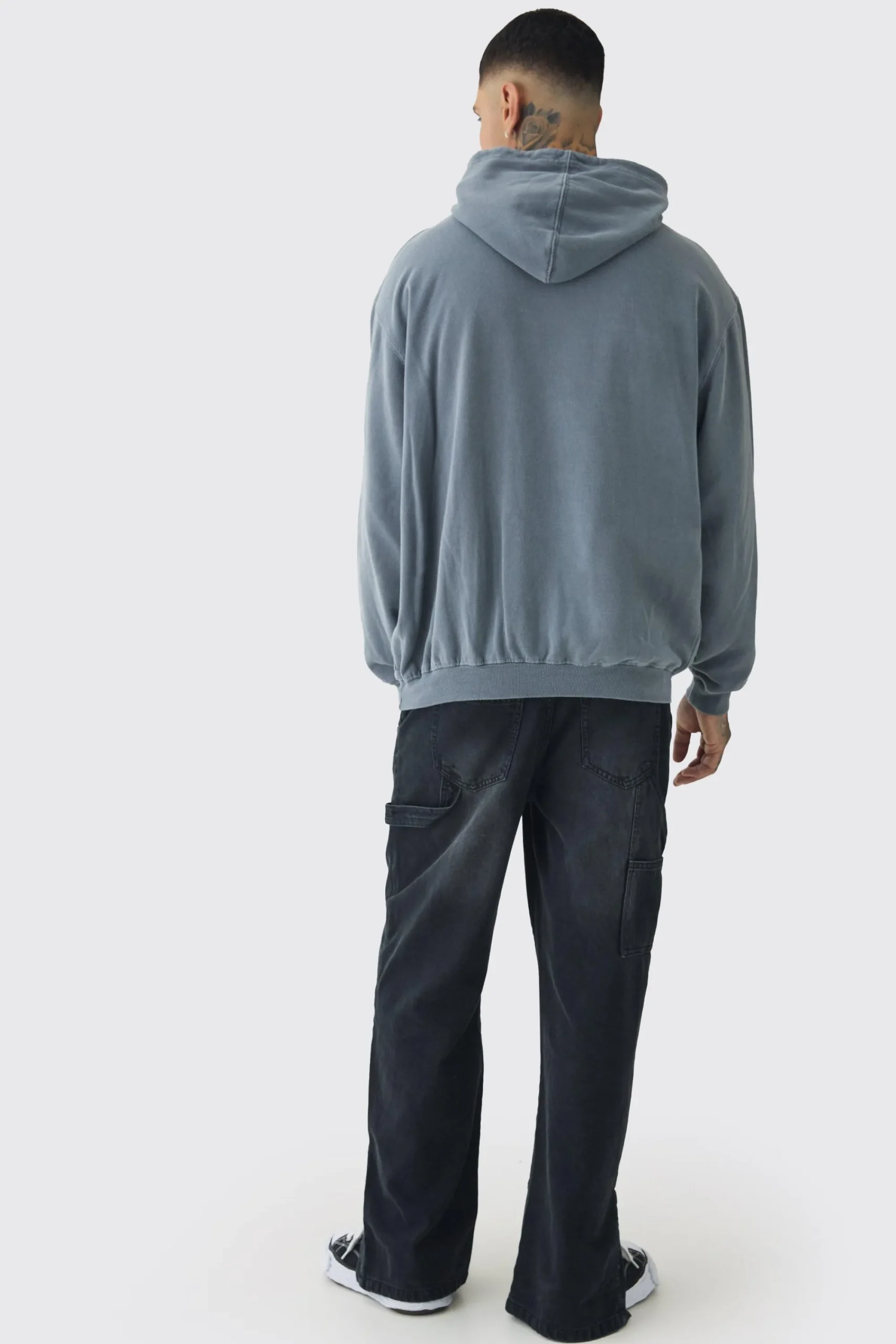 boohooMAN Tall Fearless Print Oversized Washed Hoodie In | UK| Hoodies & Sweatshirts