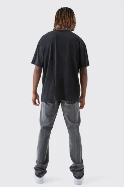Tall Fearless Print Oversized Washed T-shirt In | UK^boohooMAN Hot