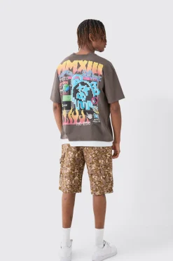 boohooMAN Tall Fixed Waist Camo Twill Carpenter Short | UK| Shorts