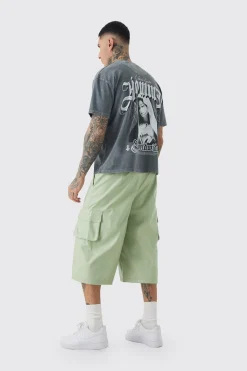 boohooMAN Tall Fixed Waist PU Panels Cargo Jorts | UK| Shorts