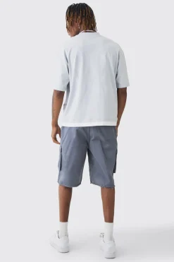 boohooMAN Tall Fixed Waist Raw Hem Relaxed Cargo Shorts | UK| Shorts