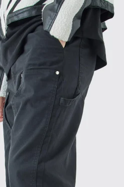 boohooMAN Tall Fixed Waist Relaxed Twill Carpenter Trouser | UK| Trousers