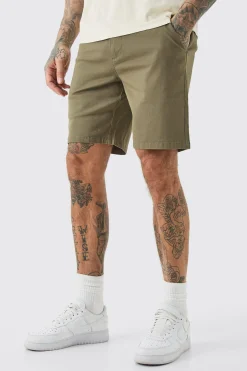 boohooMAN Tall Fixed Waist Slim Fit Chino Shorts In | UK| Shorts