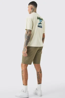 boohooMAN Tall Fixed Waist Slim Fit Chino Shorts In | UK| Shorts